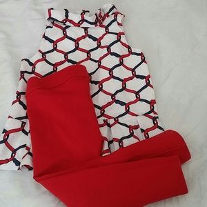 Red and blue outfit toddler